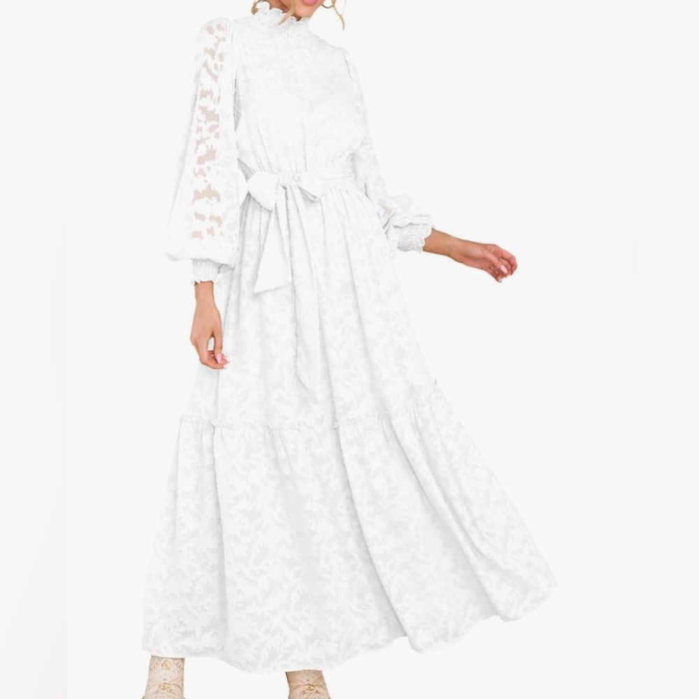 White Maxi dress long sleeves